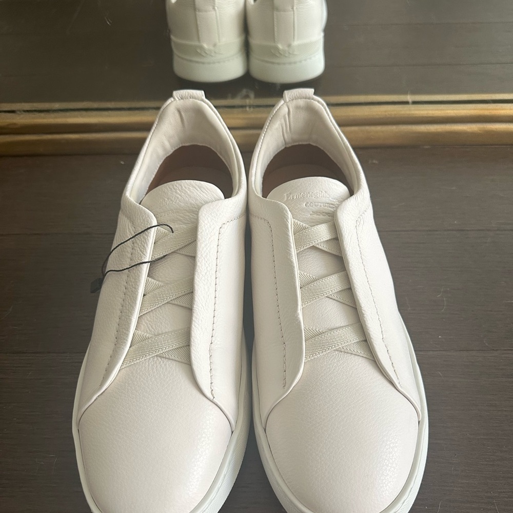 Zegna Triple Stitch Sneakers Off White